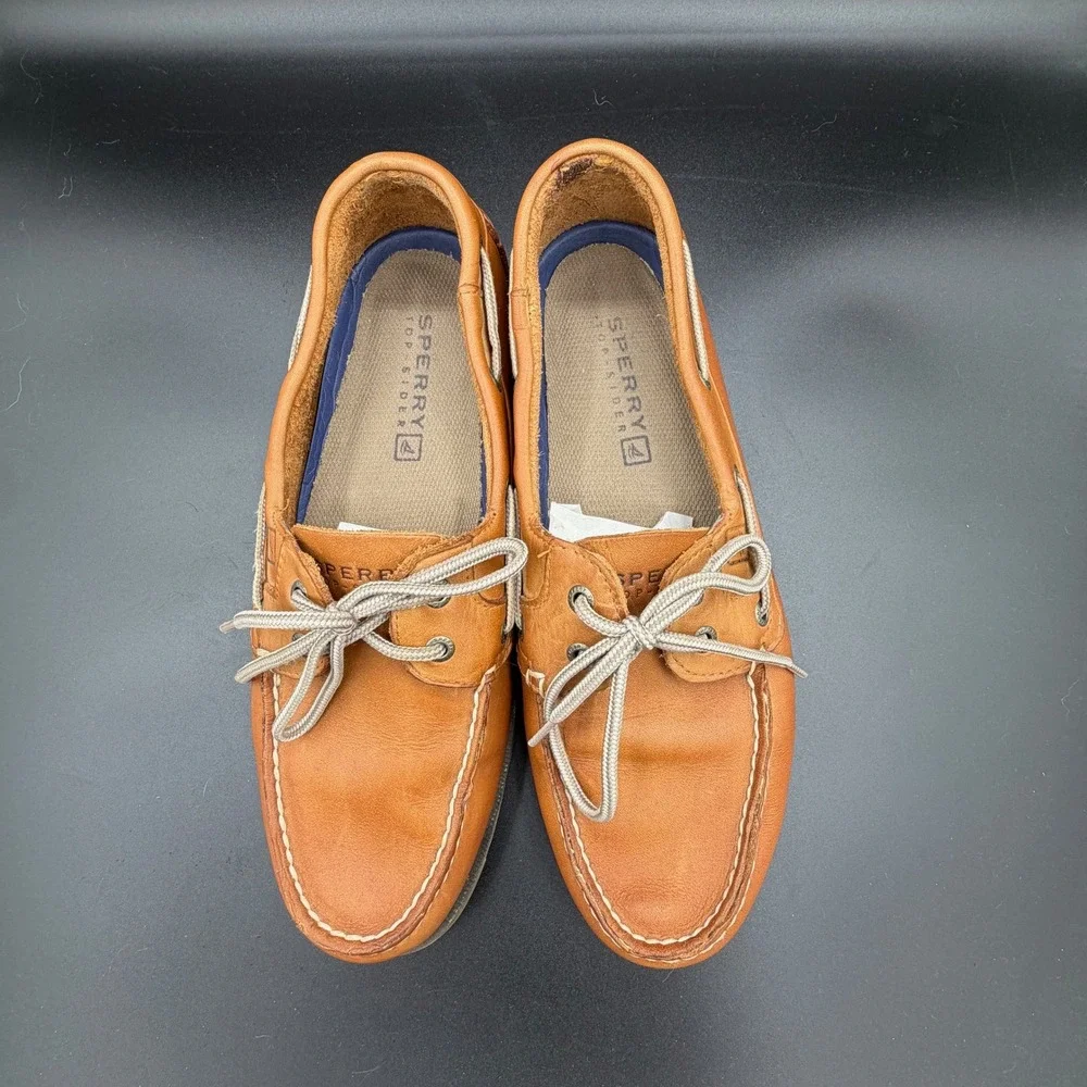 Sperry Top-Sider Mens 10.5 M Authentic Original Leather Boat Shoes Tan 0777894